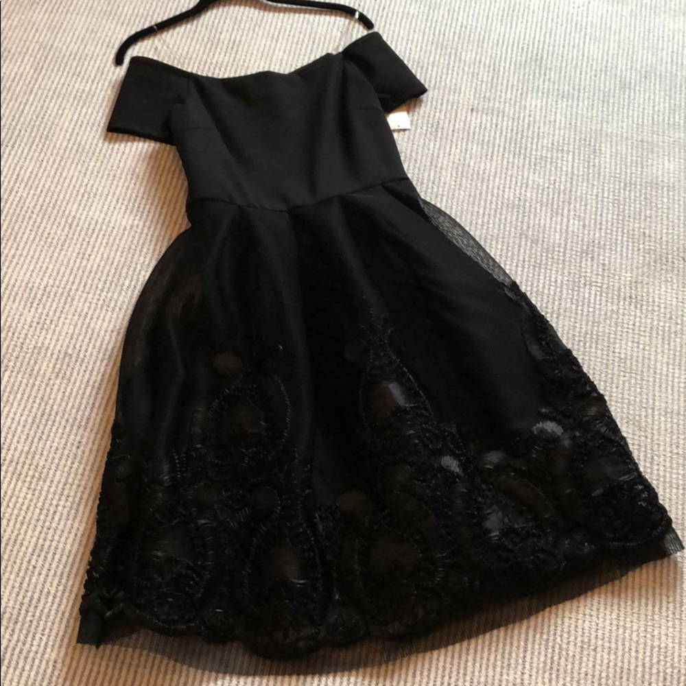 NWT- Black Off The Shoulder Cocktail Dress